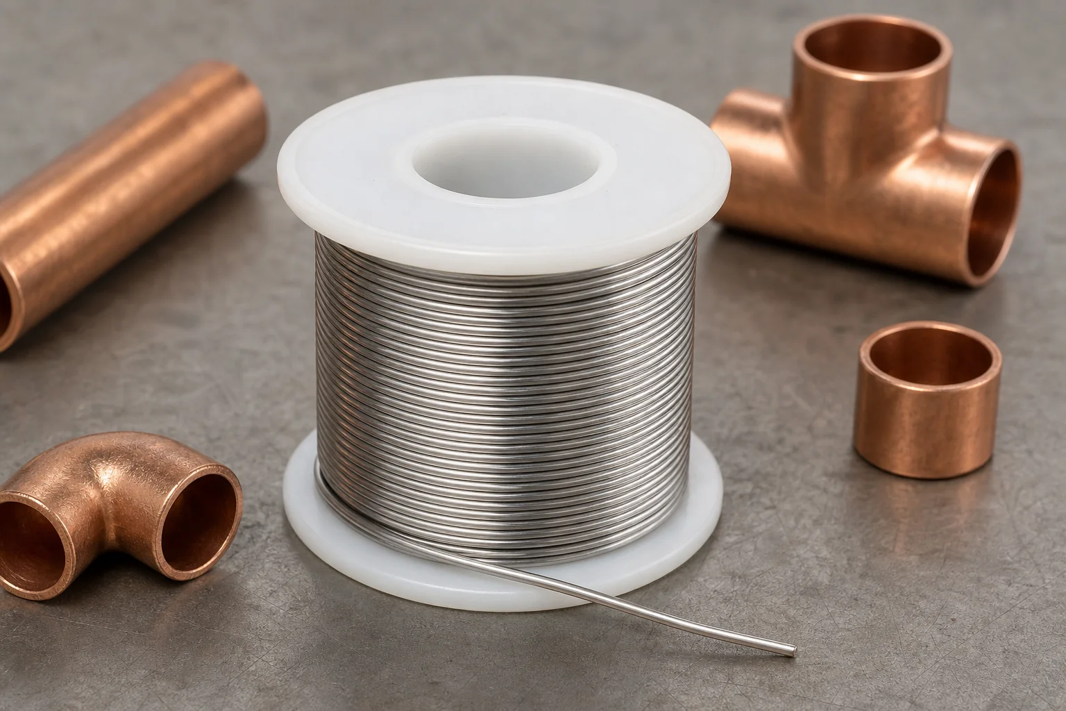Clean Sterling Solder fillet on a copper plumbing joint